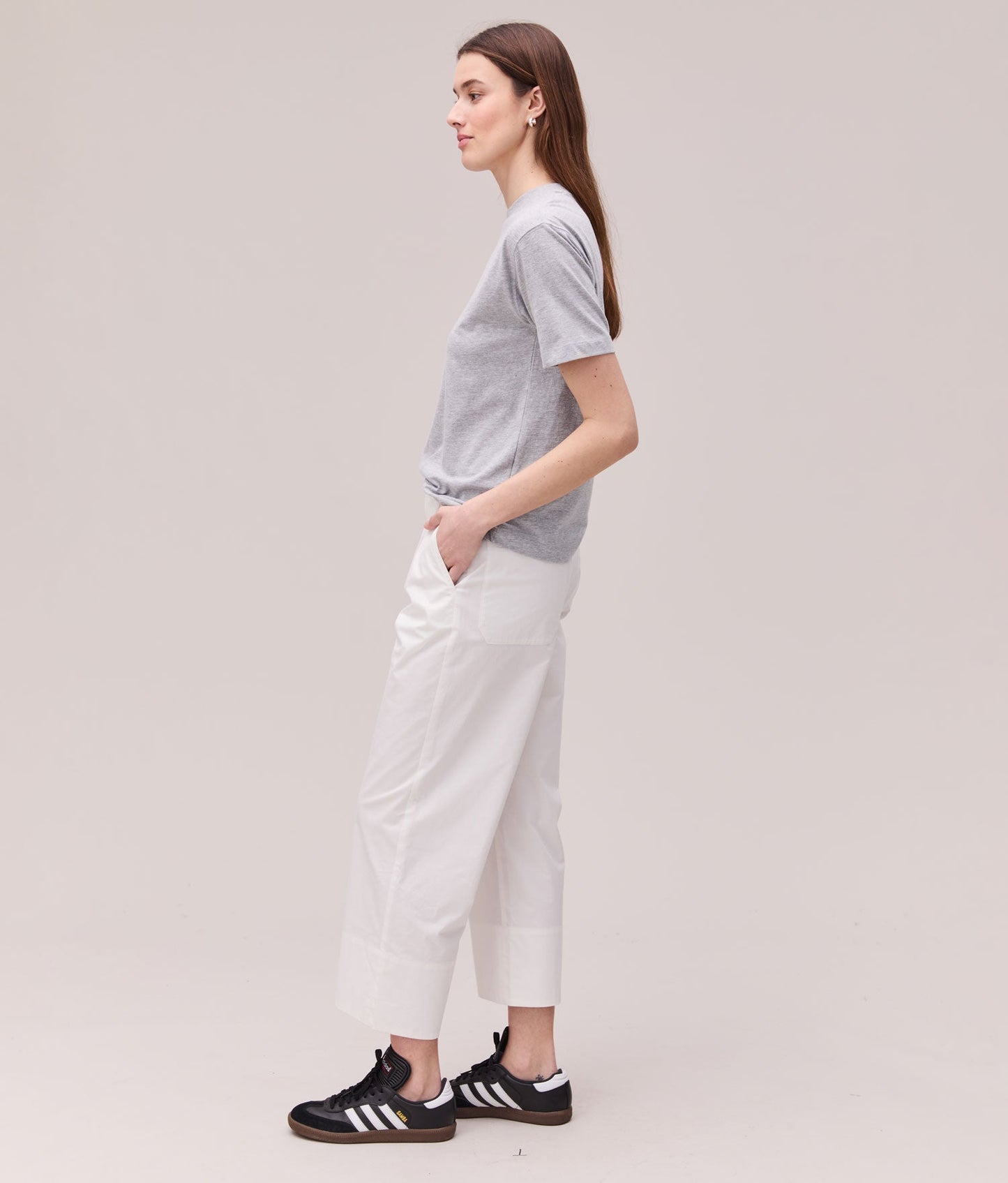 Womens Relaxed Everyday Tee - Pigment Dye Jersey - Heather Grey