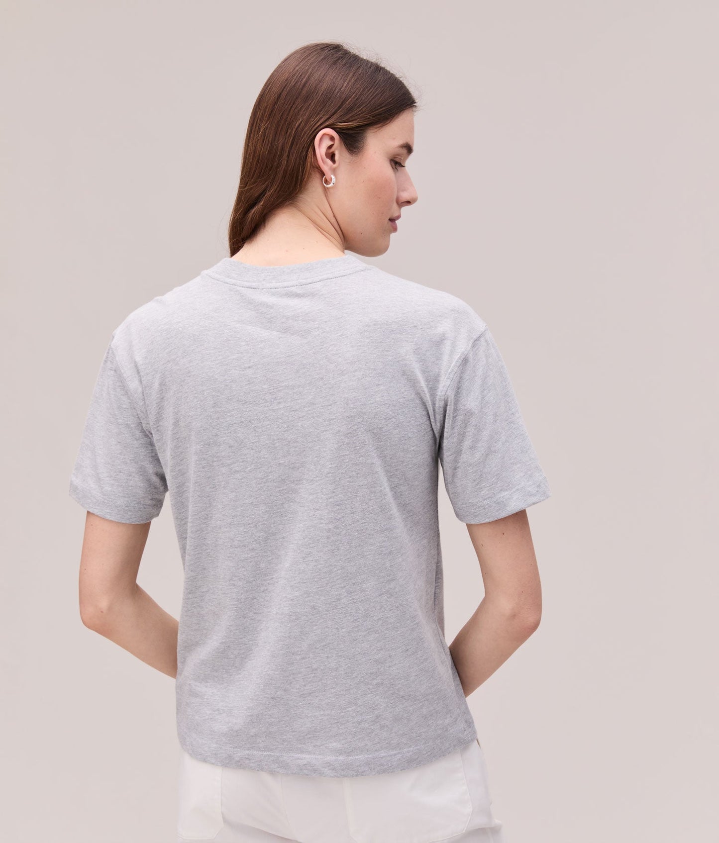 Womens Relaxed Everyday Tee - Pigment Dye Jersey - Heather Grey