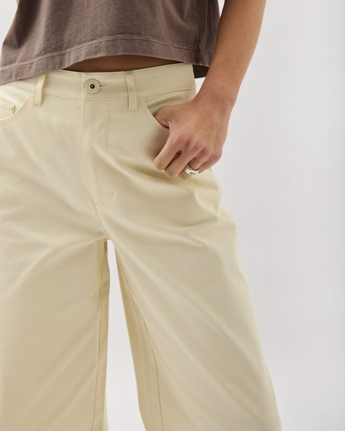 Womens Tracy Twill Pant - Stretch Cotton Twill - Bone