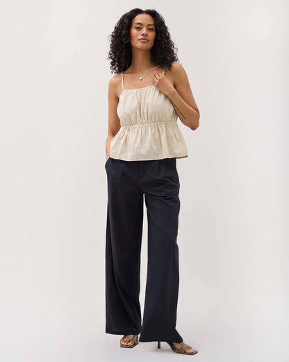 Womens Isabella Tank - Cotton Dobby - Oat Milk