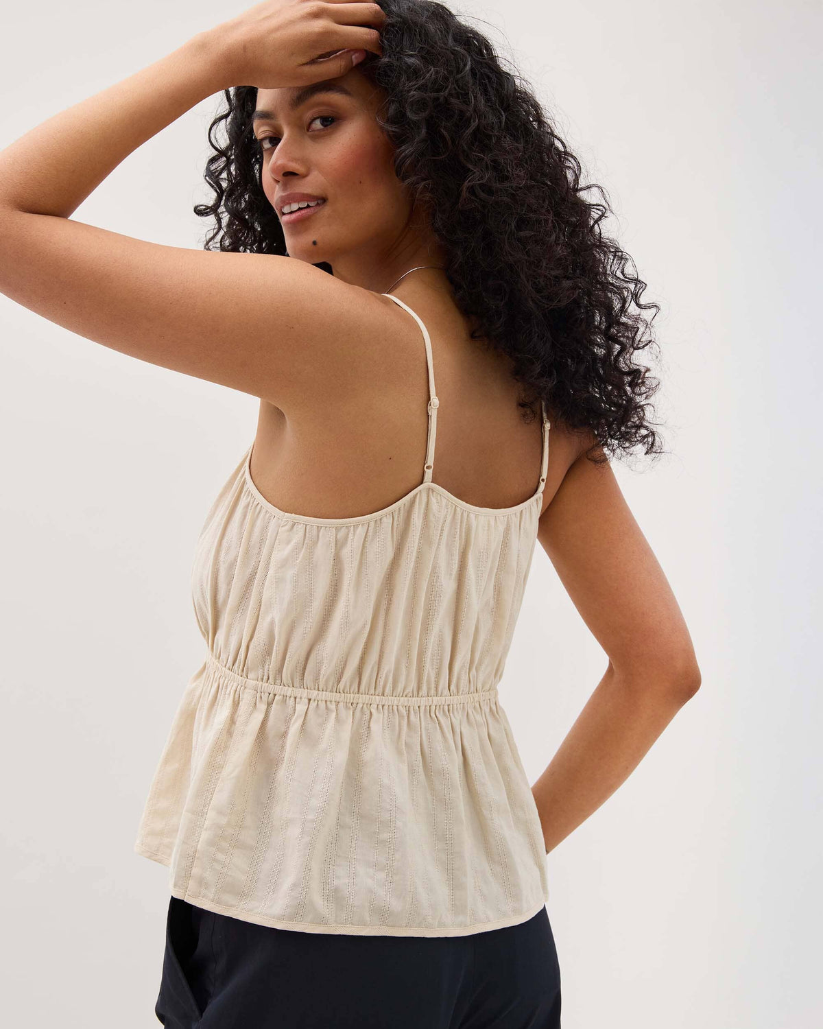 Womens Isabella Tank - Cotton Dobby - Oat Milk