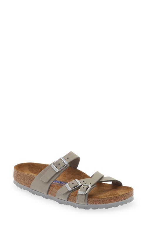 Birkenstock Unisex Franca Nubuck Leather Soft Footbed Dove Gray