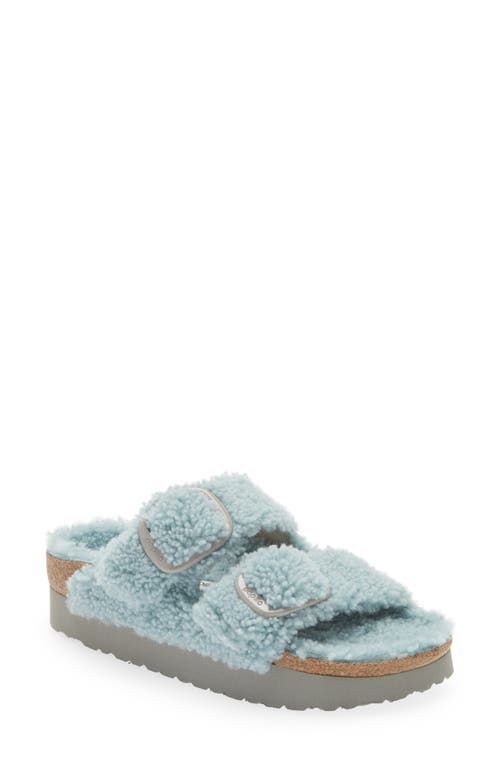 Birkenstock Unisex Arizona Big Buckle Pap Teddy Faded Aqua