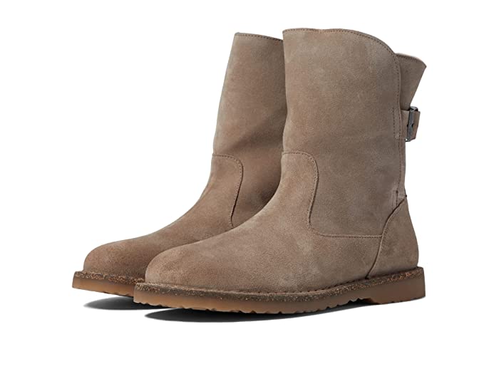 Birkenstock Uppsala Shearling Suede Leather Gray Taupe
