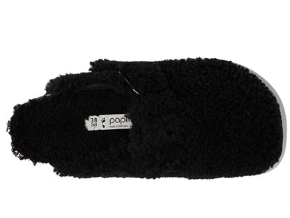 Birkenstock Boston Big Buckle Flex Platform Shearling Teddy Black