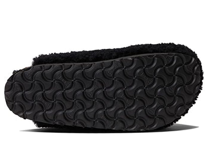 Birkenstock Boston Big Buckle Flex Platform Shearling Teddy Black