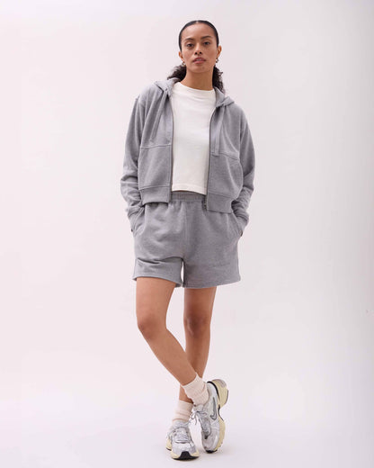 Womens Recycled Fleece Sweatshort - Recycled Fleece - Heather Grey