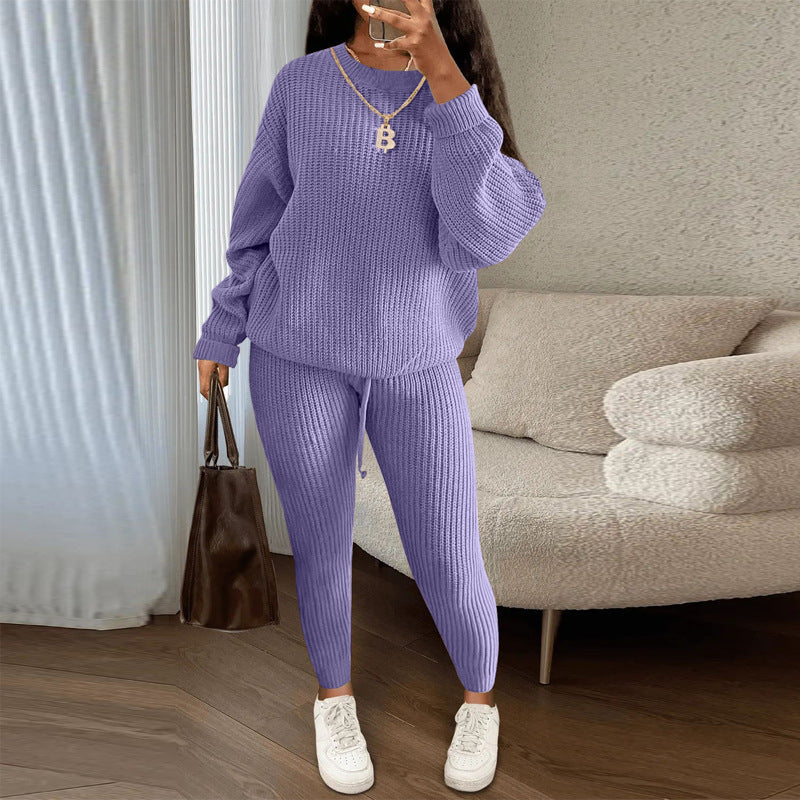 Women’s Ribbed Knit Sweater Pants Set
