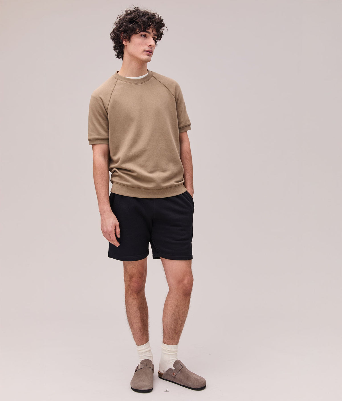 Mens Recycled Fleece Sweatshort - Recycled Fleece - Black