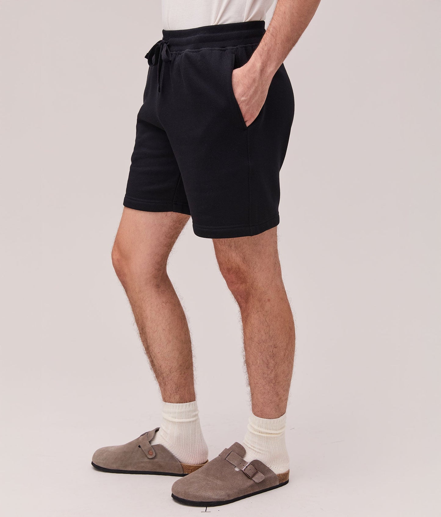 Mens Recycled Fleece Sweatshort - Recycled Fleece - Black