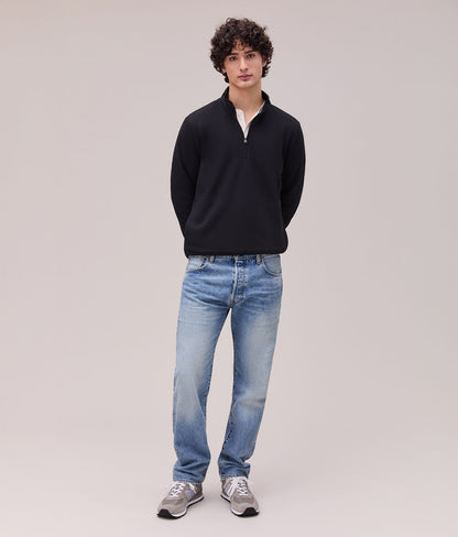 Mens Recycled Fleece Quarter Zip - Recycled Fleece - Black