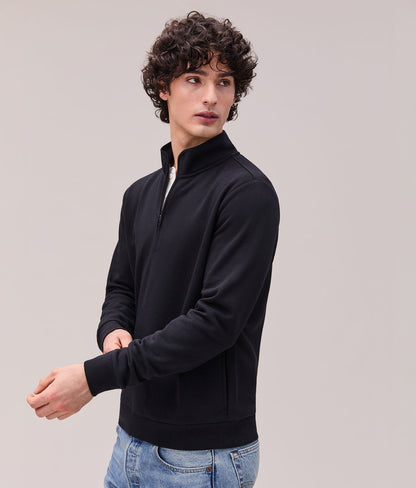 Mens Recycled Fleece Quarter Zip - Recycled Fleece - Black