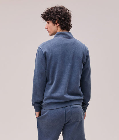 Mens Recycled Fleece Quarter Zip - Recycled Fleece - Mineral Moonlit Ocean