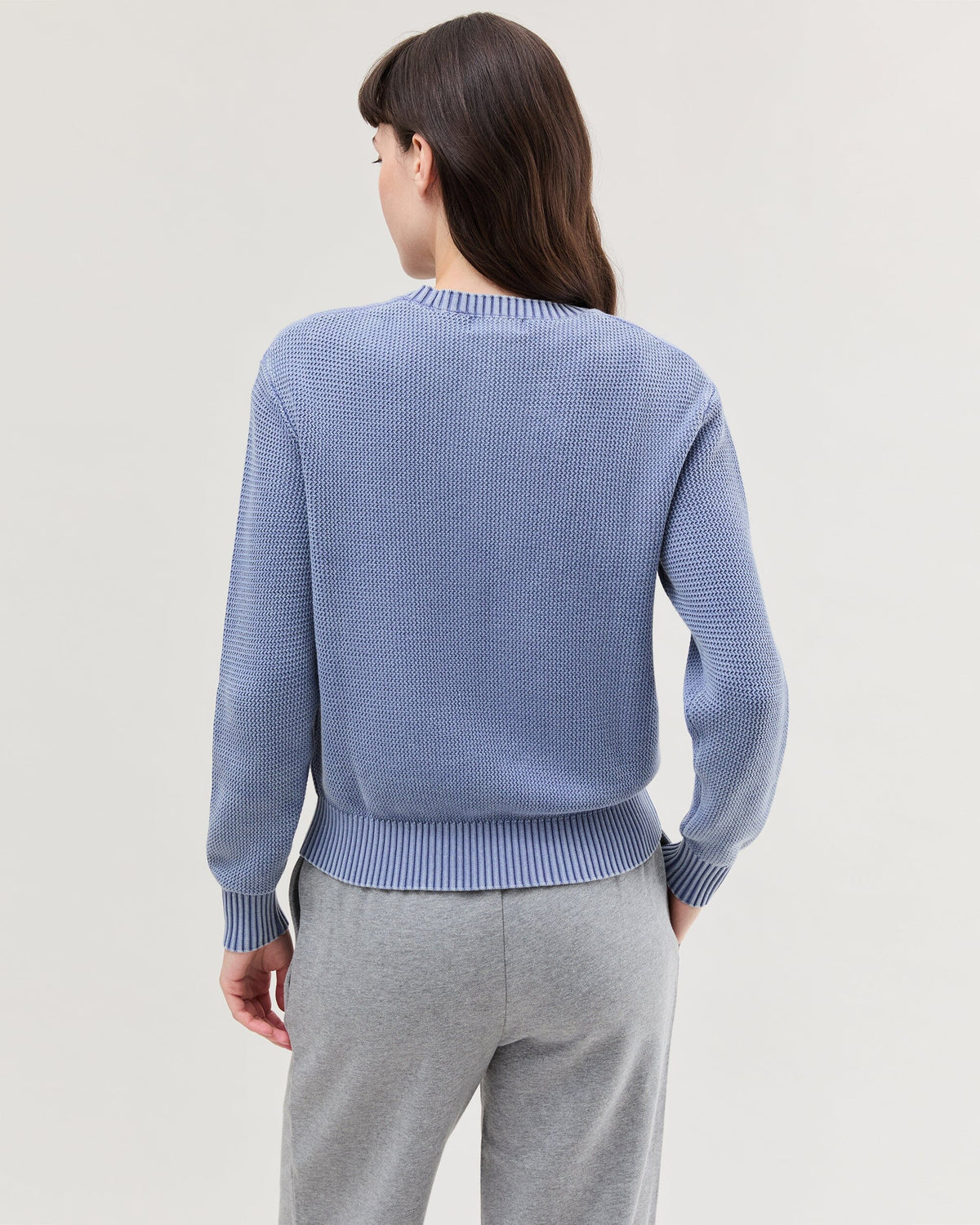 Womens Dune Sweater - Cotton Sweater Knit - Vintage Indigo