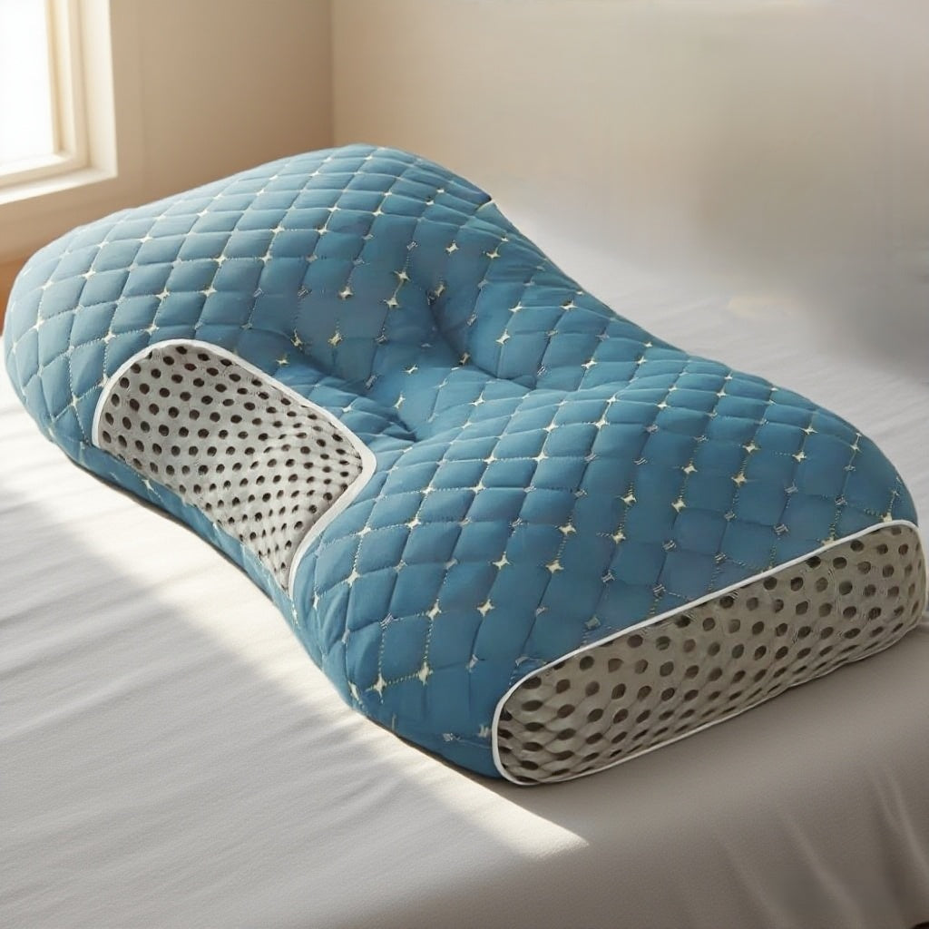 3D Knitted Cotton Massage Pillow – Breathable Neck & Shoulder Support