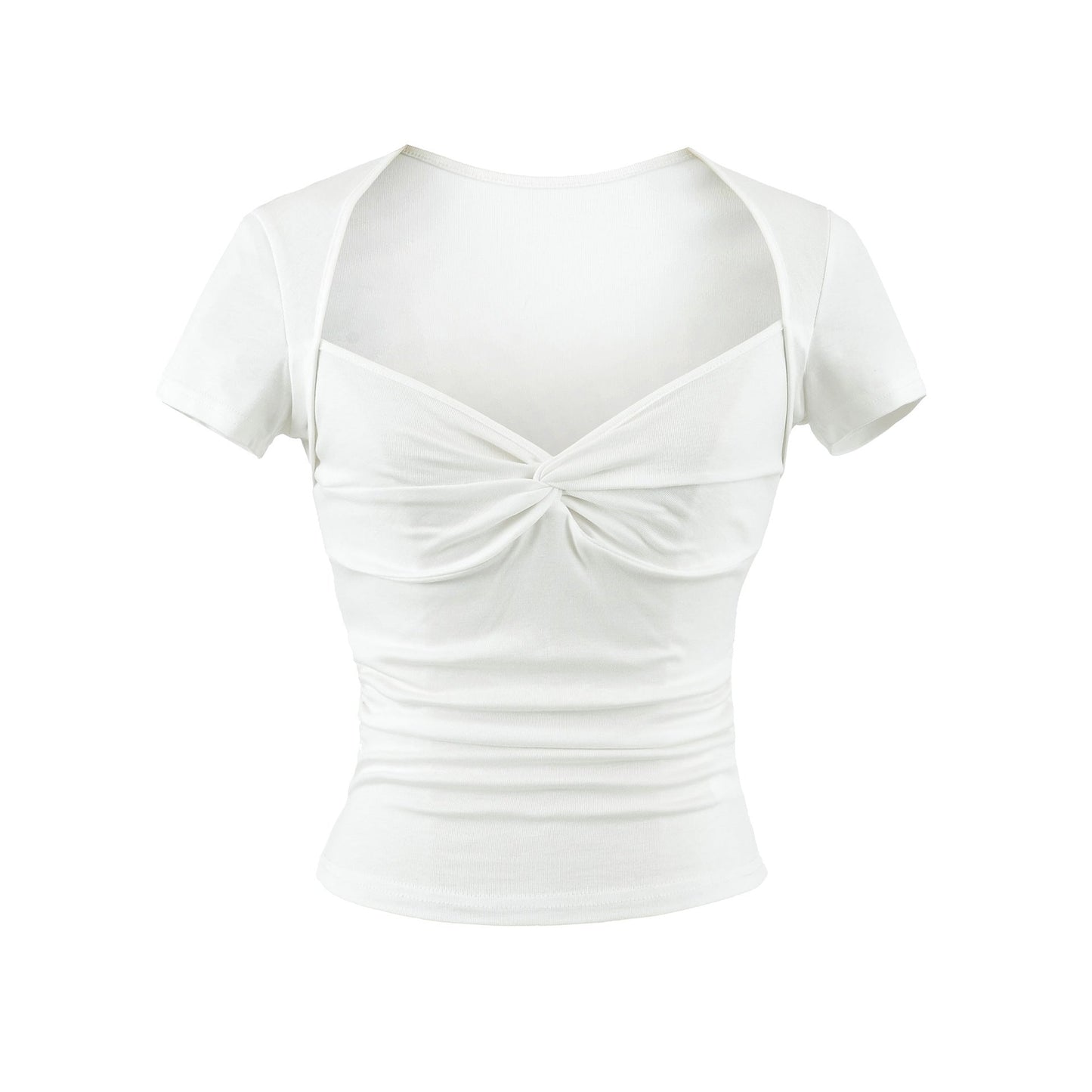 Square neck short sleeved T-shirt for women