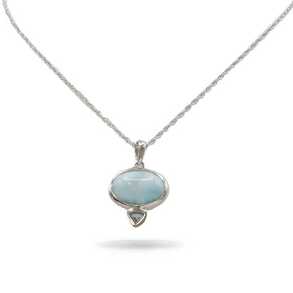 Naples Larimar Stone Sterling Silver Necklace By Marahlago