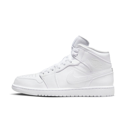 Air Jordan Men's Retro 1 Mid 'Triple White' 2022 Sneakers