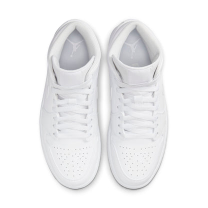 Air Jordan Men's Retro 1 Mid 'Triple White' 2022 Sneakers