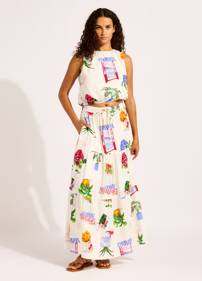La Boca Tiered Maxi Skirt