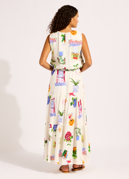 La Boca Tiered Maxi Skirt