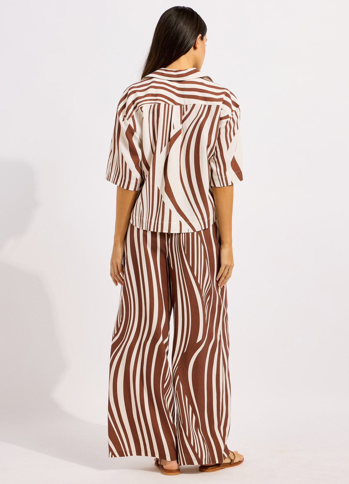 Coastline Stripe Oversized Crop Shirt