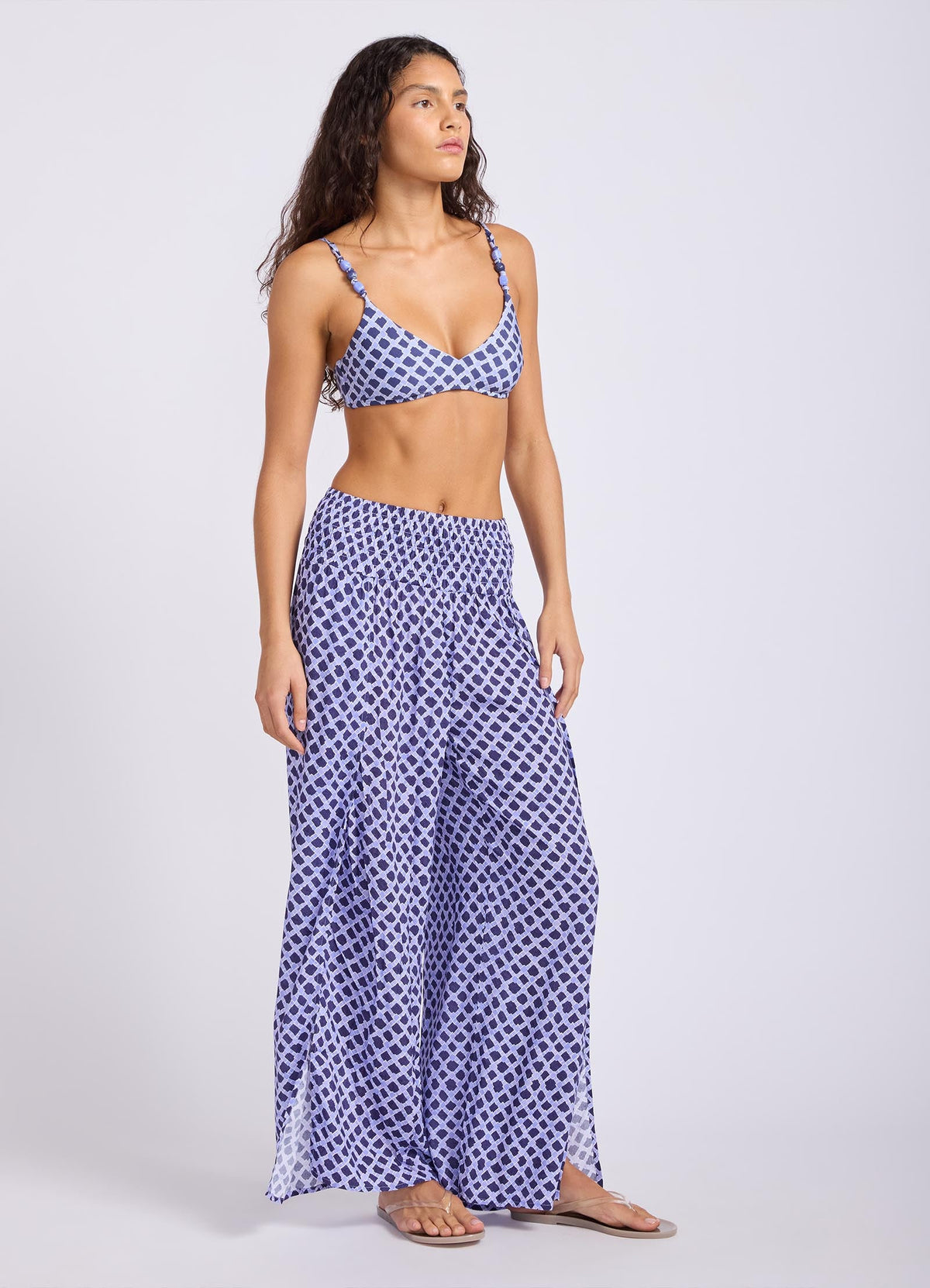 Marseille Shirred Waist Wrap Pant