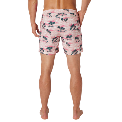 Fair Harbor The Sextant Men's Swim Trunk Boardshorts -  Pink Island Hopper - FINAL SALE