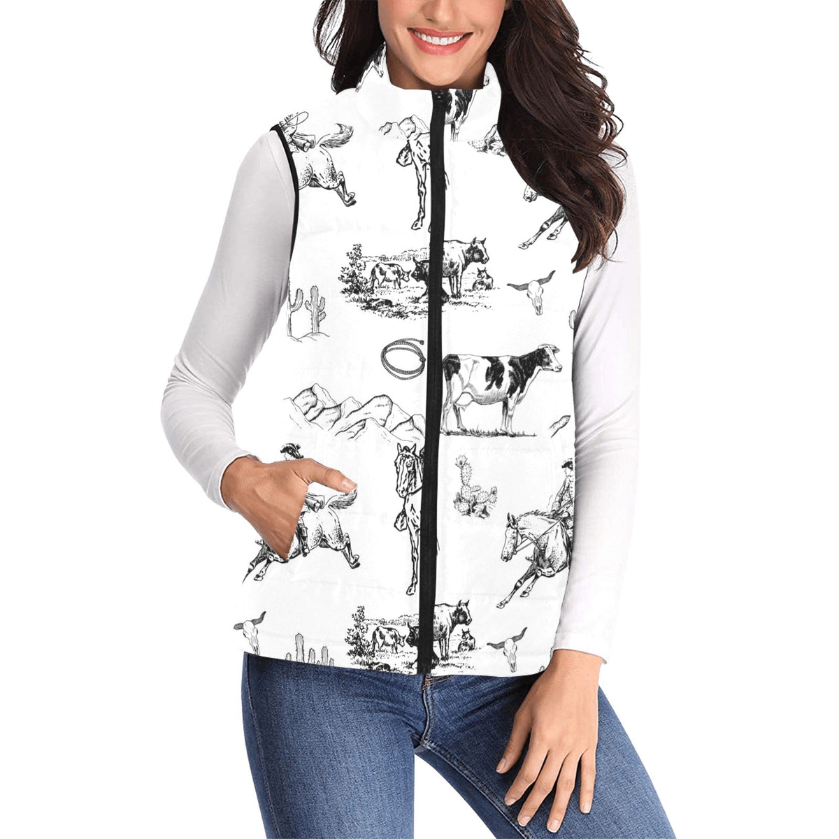 Baha Ranch Life puffy vest Women's Padded Vest