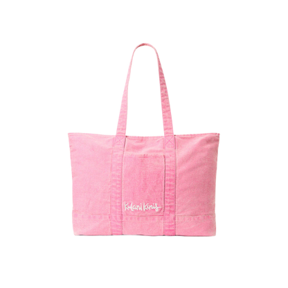 Kulani Kinis Weekender Beach Tote Bag - Pink Denim