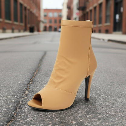 Fishmouth Pointed Stiletto Ankle Boots Women