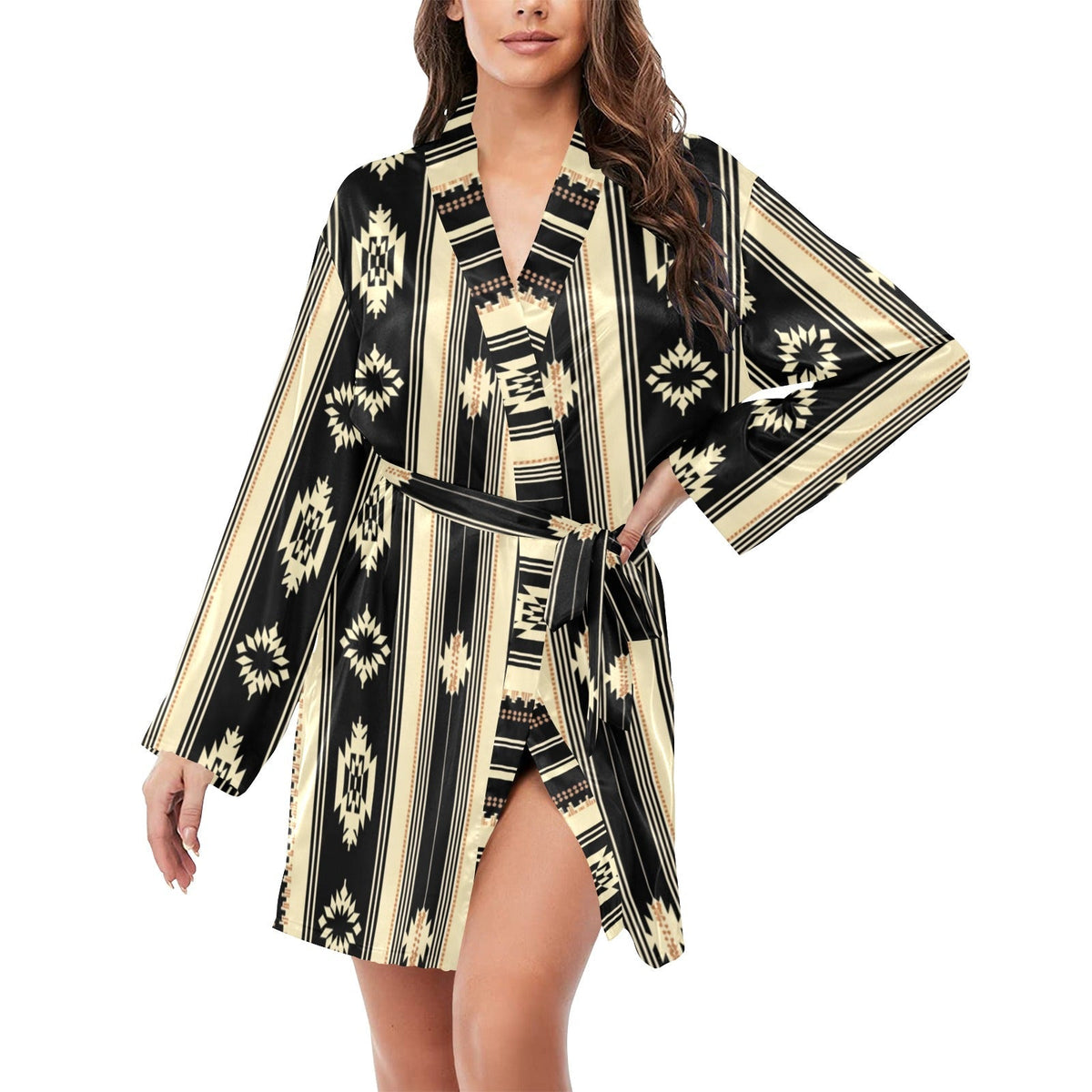 Baha Ranch Colores de Mexico Santa Fe Aztec Satin Robe