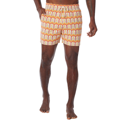 Fair Harbor The Bungalow Men's Swim Trunk Boardshort - Orange Birds of Paradise - FINAL SALE