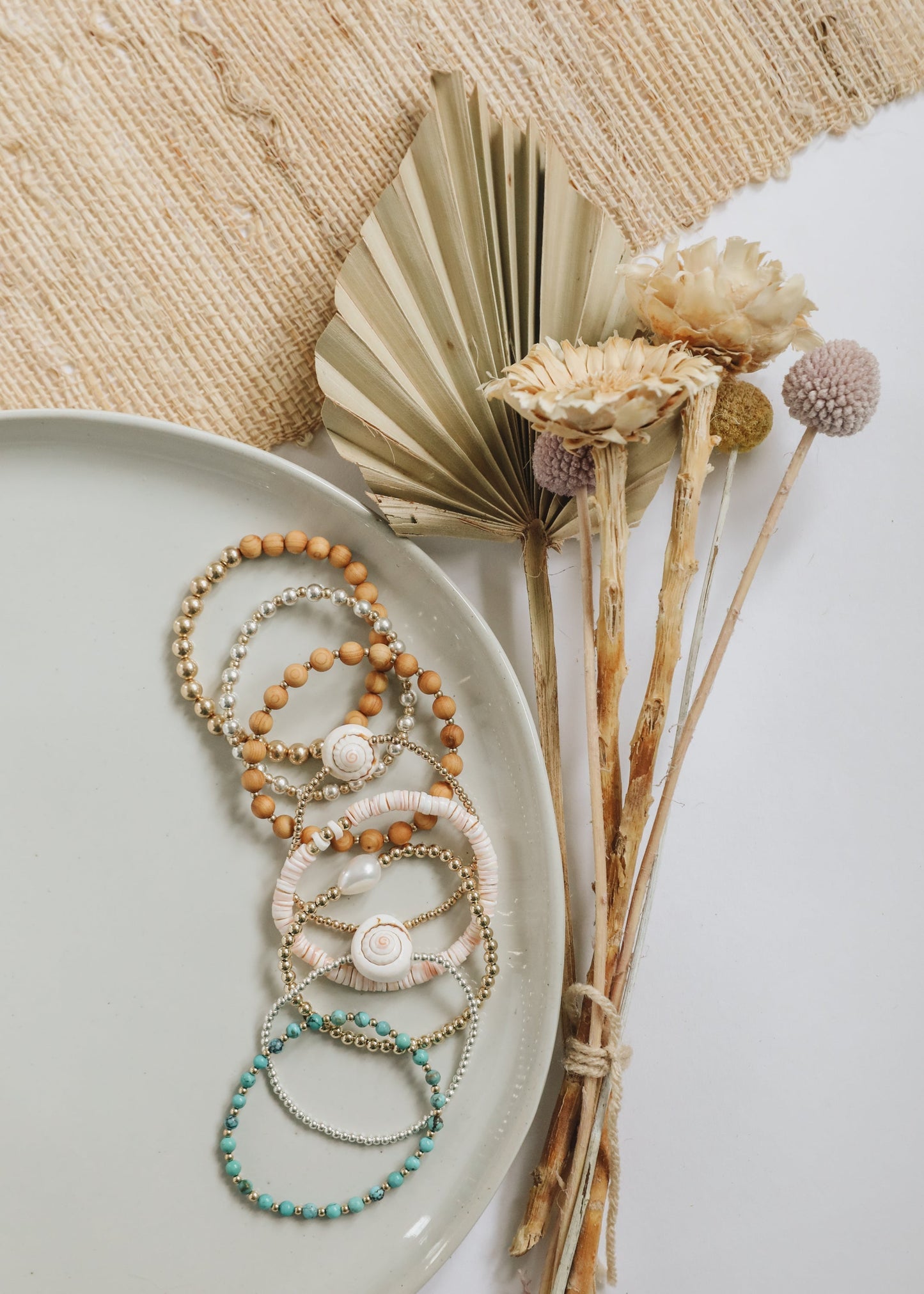 14K Gold Filled || Beaded Stretch Anklet