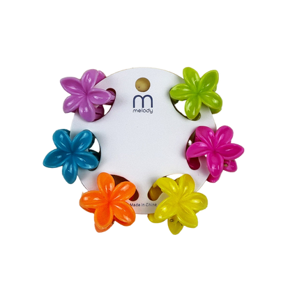 SSR Melody Mini Plumeria Hair Claw Clip Colorful 6 pack