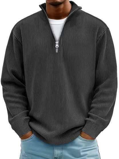 Men's Corduroy Zip Collar Sweatshirt