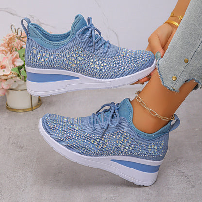 Rhinestone Wedge Sneakers