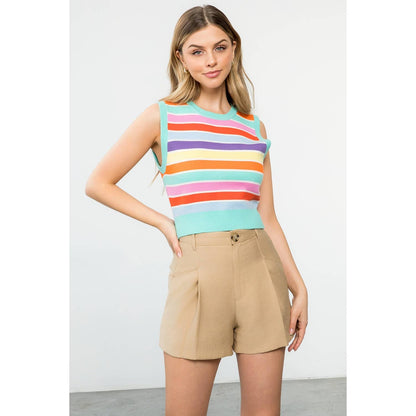 Callie- Multi Color Stripe Knit Top