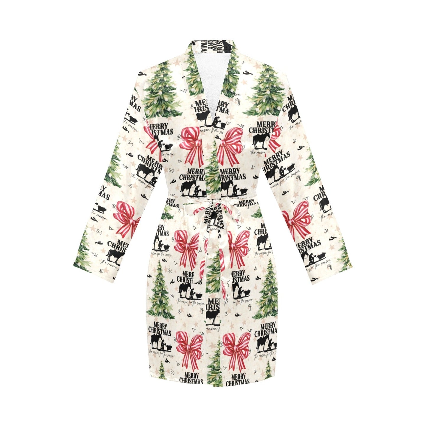 Baha Ranch Praying Cowboy Christmas Western Cowgirl Satin Robe