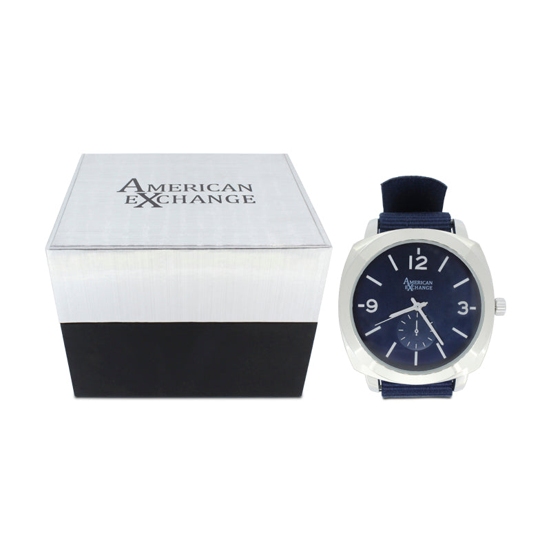 American Exchange Blue And Silver Mens Watch With Interchangeable Straps 5477