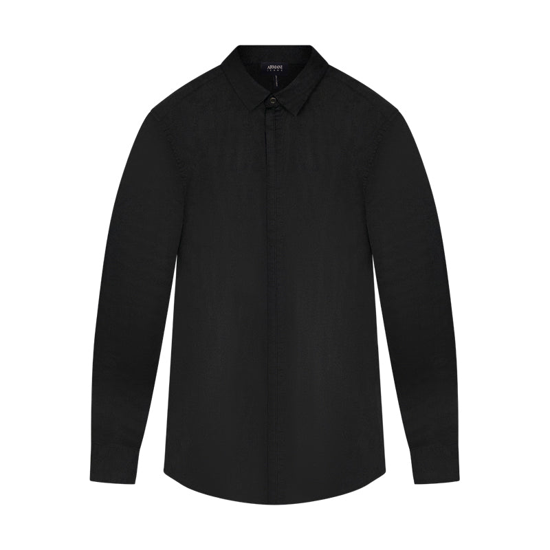 Armani Black Button Up Men's Shirt - Small