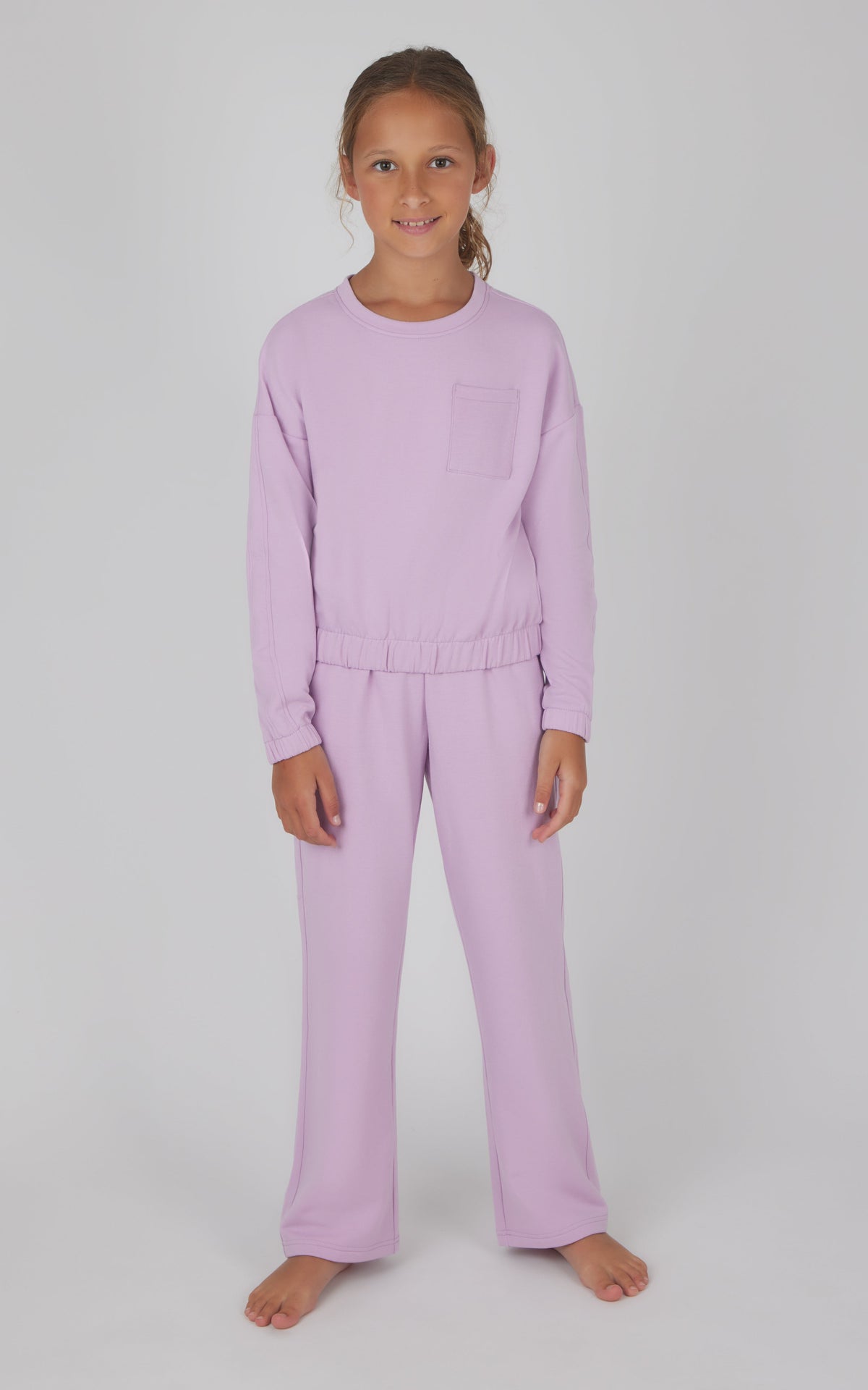 90 Degree by Reflex Girls 2 PC Terry Brushed Pullover and Pant Set