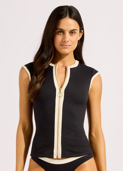 Bandwave Cap Sleeve Sunvest Bikini Top