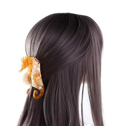 SSR Acetate Yellow Seahorse Hair Claw Clip
