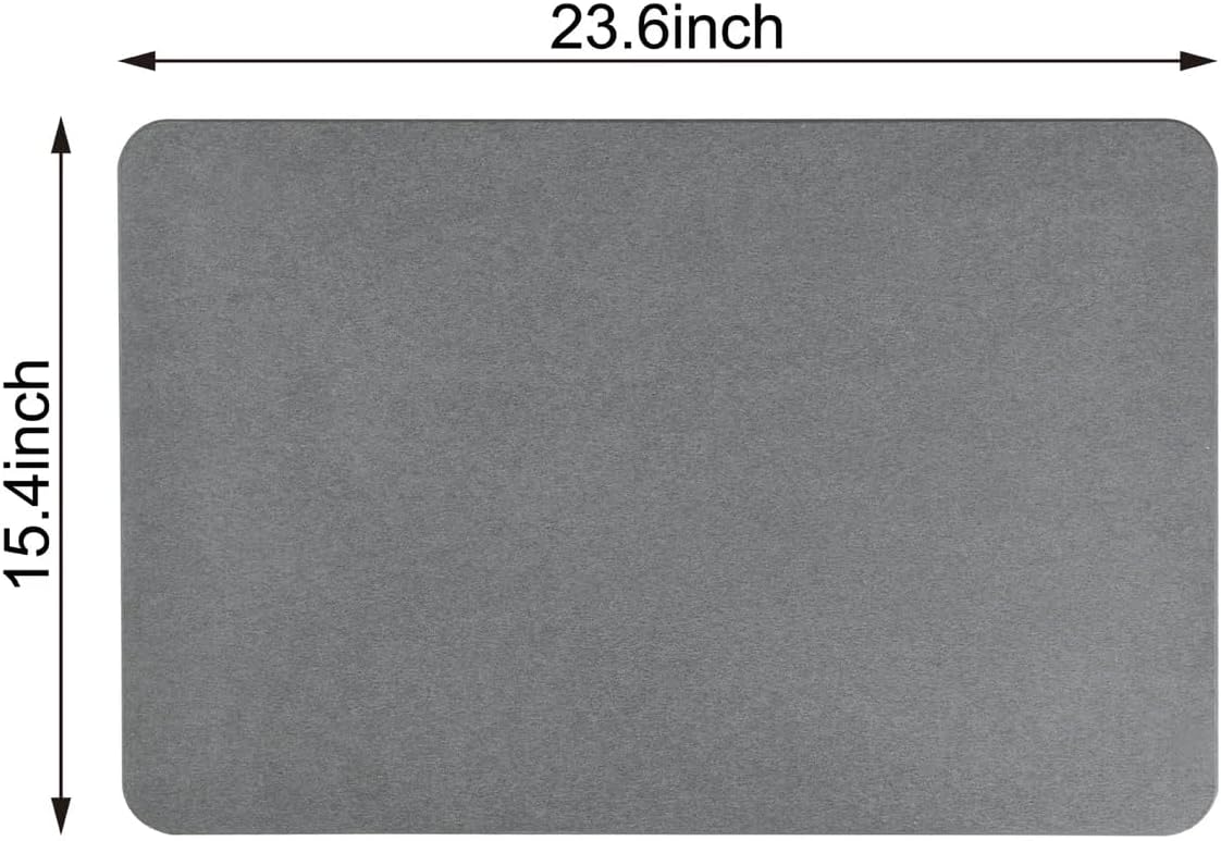 4 Colors! - 24'' x 15'' Diatomaceous Quick-Drying Stone Bath Mat