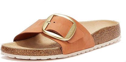 Birkenstock Unisex Madrid Big Buckle Nubuck Leather Brandy