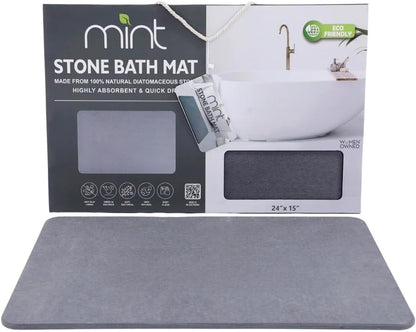 4 Colors! - 24'' x 15'' Diatomaceous Quick-Drying Stone Bath Mat