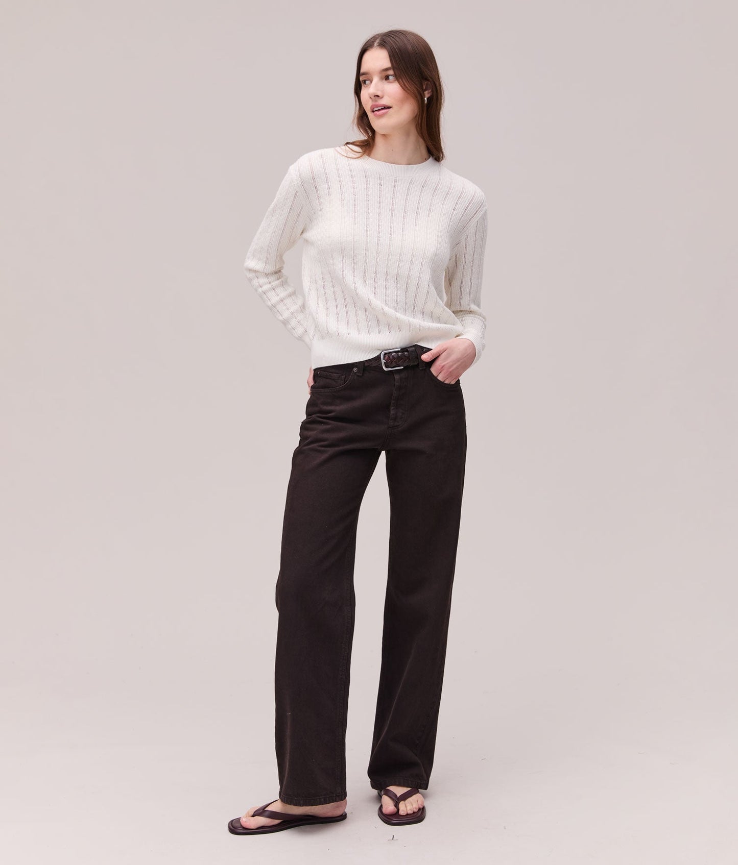 Womens Canyon Sweater - Cotton Sweater Knit - Coconut Milk