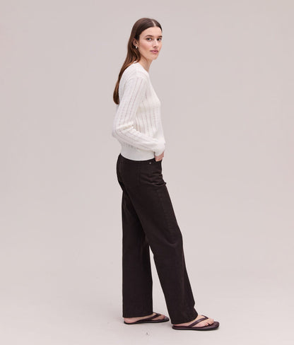 Womens Canyon Sweater - Cotton Sweater Knit - Coconut Milk