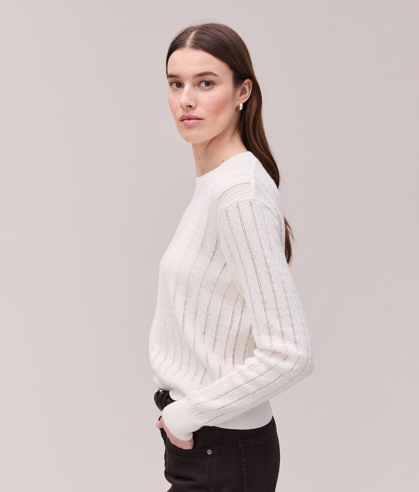 Womens Canyon Sweater - Cotton Sweater Knit - Coconut Milk